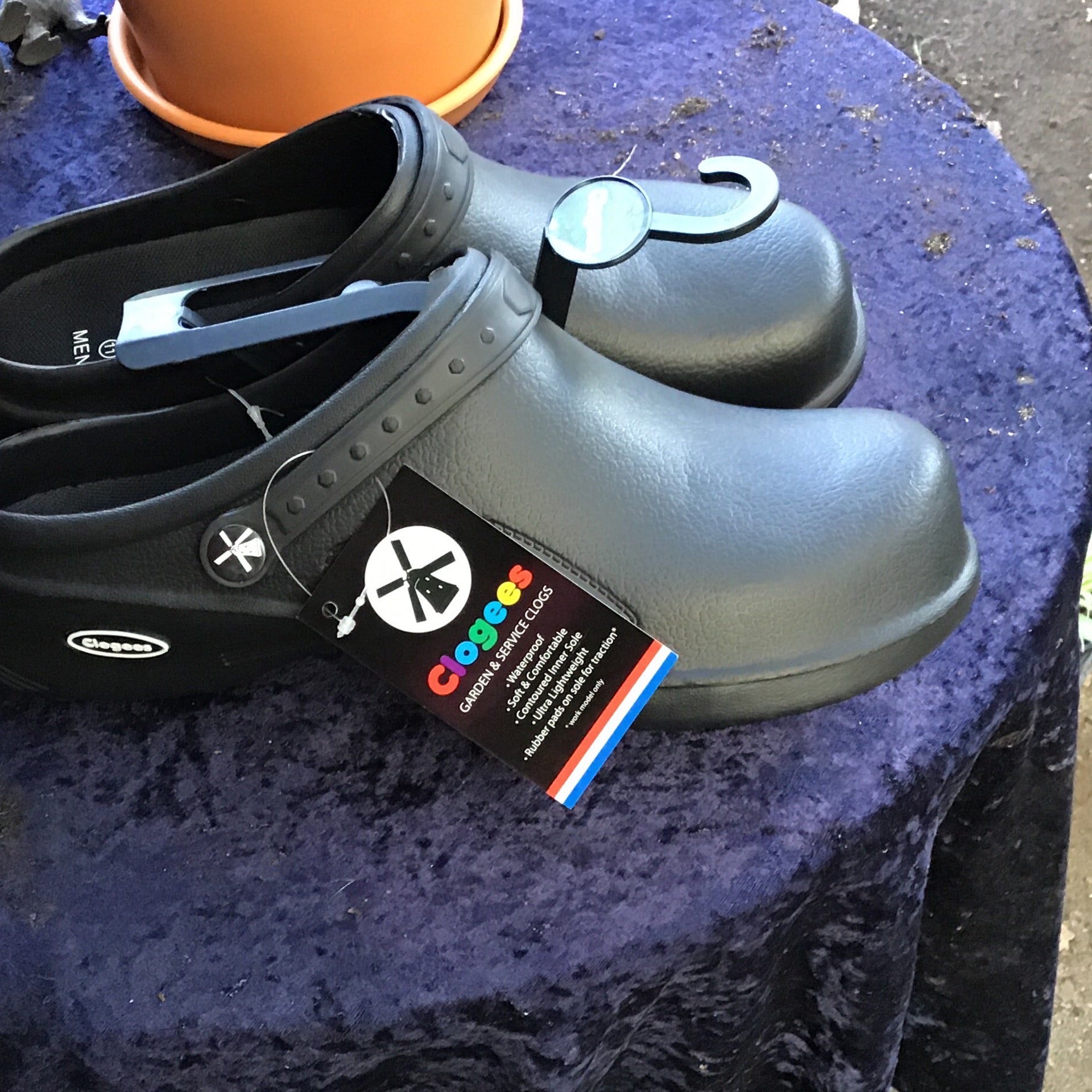 Clogees MEN S Size 12 Garden Service Clogs BLACK Great Escape
